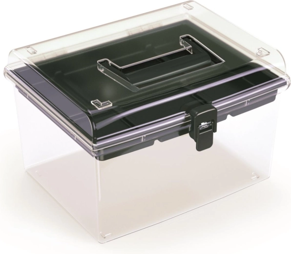 Organizator din plastic NUF High PROSPERPLAST, negru, cu capac transparent