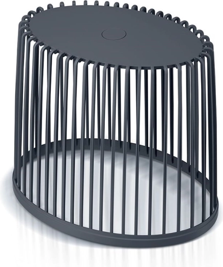 Coș oval universal cu capac din bambus 44 cm, antracit