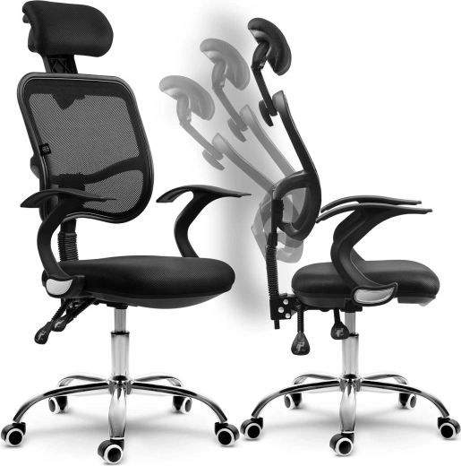 Scaun de birou din micro‑plasă Sofotel Ryga negru