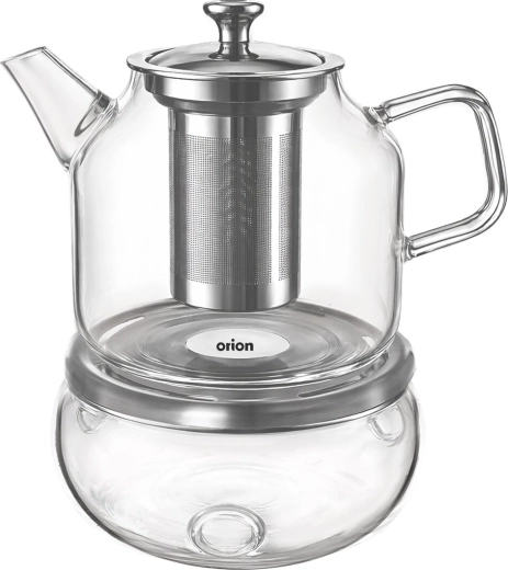 Orion – ceainic din sticlă borosilicată cu filtru din inox și încălzitor 1,22 l