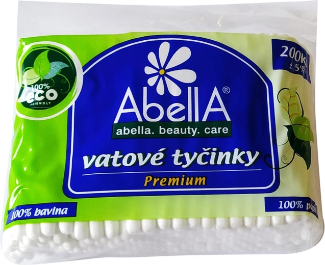 Bețișoare de bumbac PREMIUM cu tijă din hârtie de trestie de zahăr, 200 buc