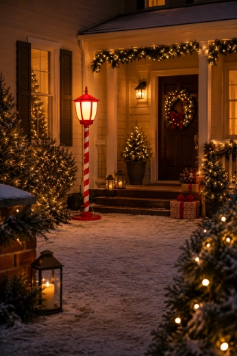 Felinar LED de Crăciun cu motiv Santa Claus, 150 cm