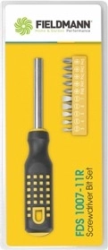 Set de 11 biți și șurubelniță pentru biți de 6 mm