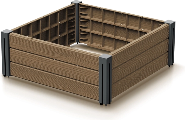 Strat de grădină ridicat Base Plant 61,8 × 61,8 × 23 cm naturo ECO