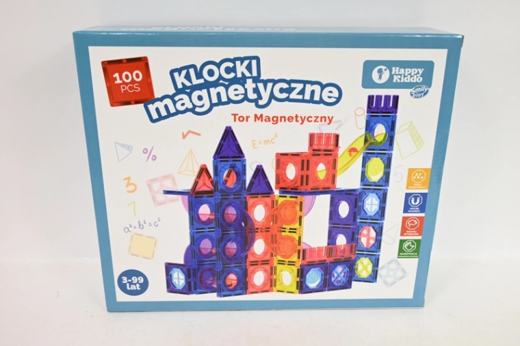 SmilyPlay set de construcție magnetic 100 de piese cu pistă pentru bile