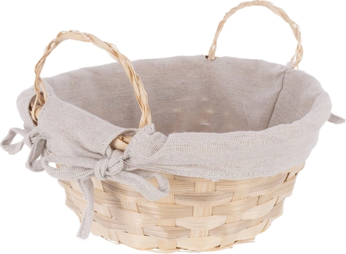 Coș decorativ din bambus și bumbac 21,5 × 14 cm