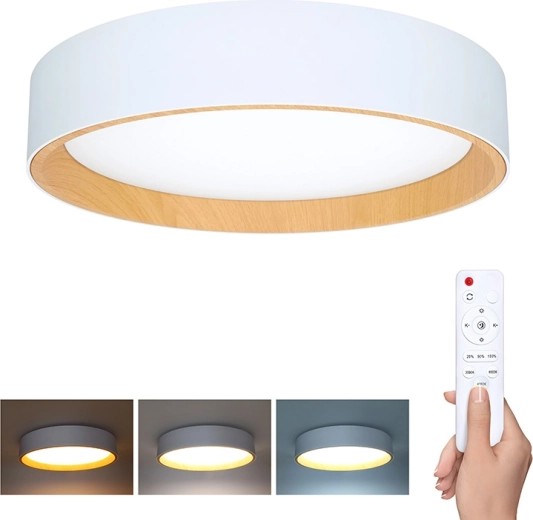 Corp de iluminat LED de tavan și perete Solight Larios white cu telecomandă, 48 W, 39 cm