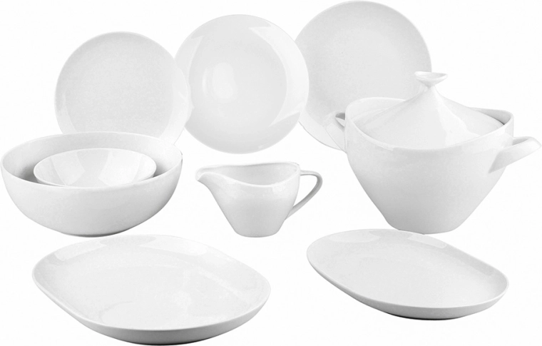 MariaPaula Moderna set de masă alb modern 24 piese pentru 6 persoane