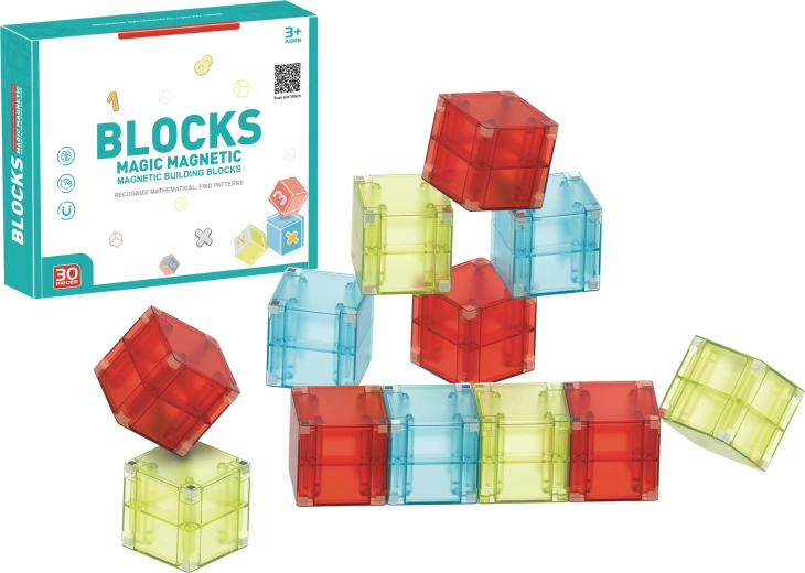 Set de construcție magnetic pentru copii – 66 de piese