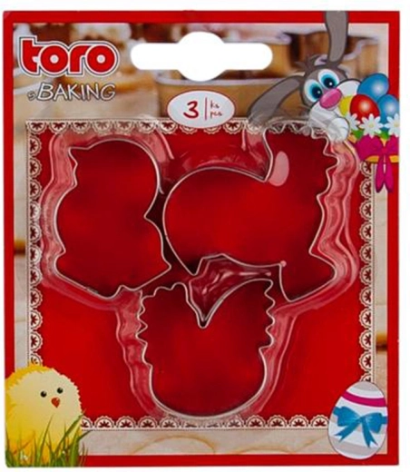 Forme de tăiat pentru Paște – cocoș, găină și pui, set 3 buc