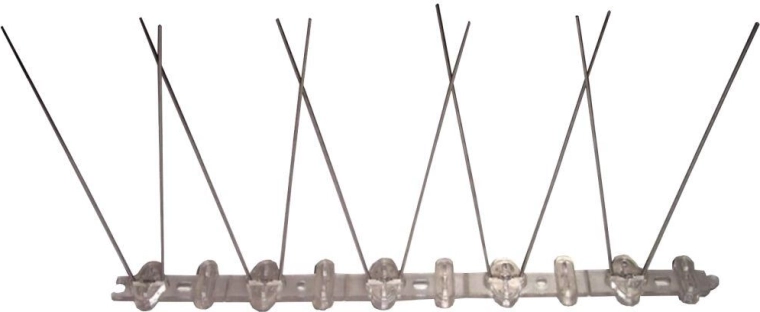 Spini de protecție împotriva porumbeilor, 25 × 11 cm, plastic și inox, 10 spini