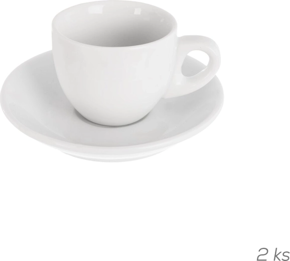 Ceașcă de espresso din porțelan cu farfurioară Mona, 2 buc., 100 ml