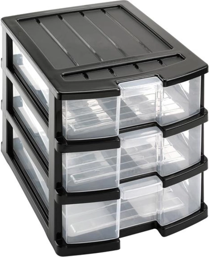 Raft din plastic cu trei sertare 34 × 25 × 23,5 cm