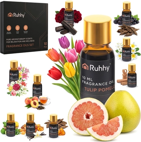 Set de uleiuri parfumate RUHHY 10 × 10 ml cu pipete