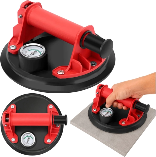Ventuză vacuum pentru plăci ceramice și sticlă cu manometru, 20 cm