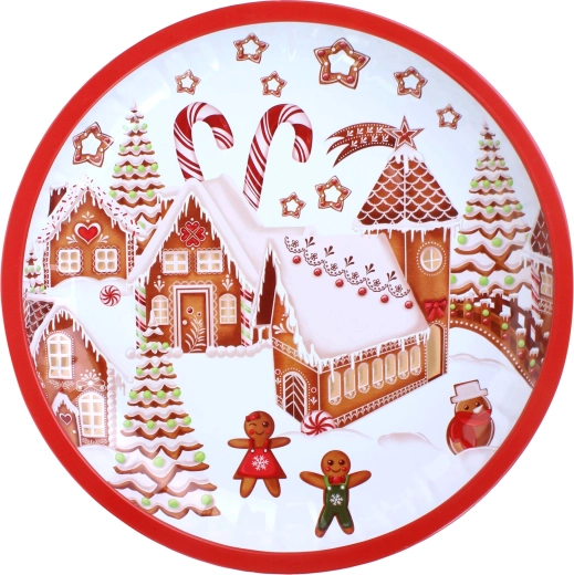 Tavă rotundă din tablă, Satul de turtă dulce, 26 cm