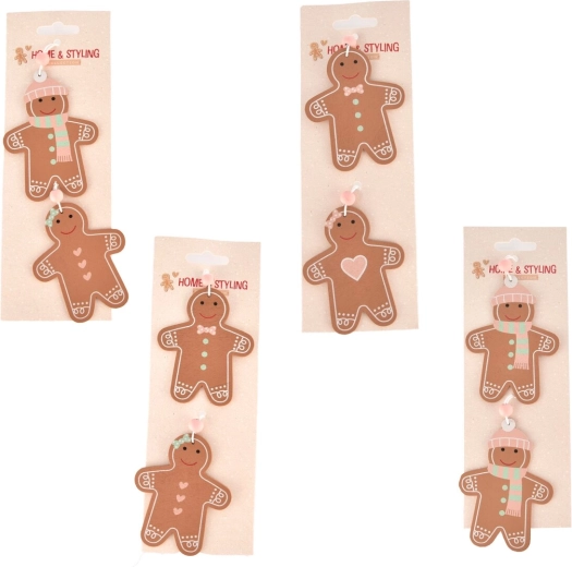 Decorațiune din lemn suspendabilă – turtă dulce 7 × 10 cm (2 buc.)