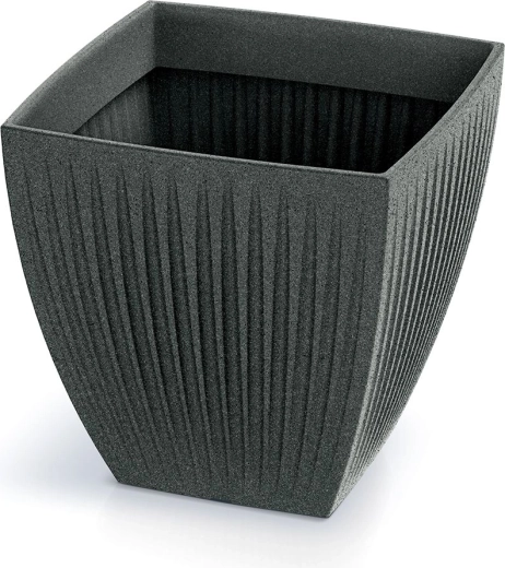 Ghiveci Latia Square Midl 30 × 30 × 30 cm granit negru
