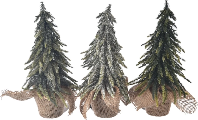 Ghiveci de Crăciun în formă de brăduț din plastic, 28 cm (3 variante)