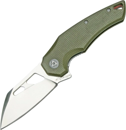 Briceag pliabil Fox Knives Atrax MOD Edge, cuțit de buzunar 8 cm, micarta verde