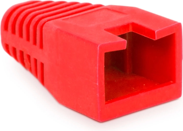 Protecție roșie din cauciuc împotriva îndoirii cablului pentru conector 8P8C - 1 bucată