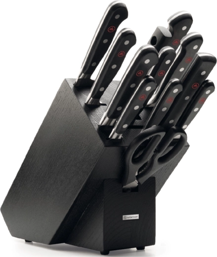 Wüsthof Classic set de cuțite în bloc, 12 piese, frasin negru