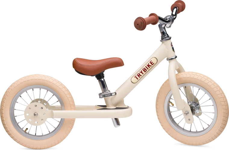 Trybike – bicicletă de echilibru pentru copii, prima bicicletă, culoare crem
