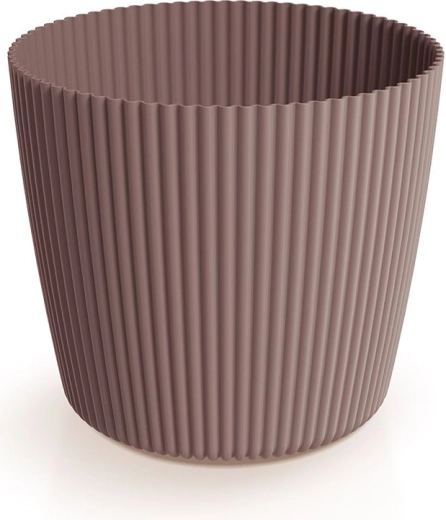 Ghiveci Milly Round 10,9 cm marsala – ghiveci din plastic cu striații pentru interior și exterior