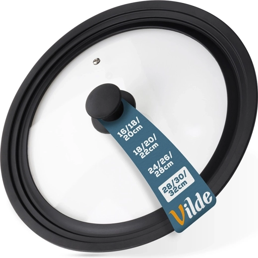 Capac universal din sticlă cu margine din silicon 28/30/32 cm