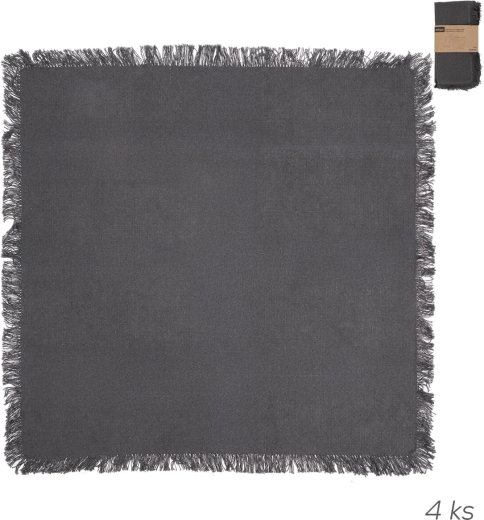 Șervețele din bumbac gri 45 × 45 cm (4 buc.)