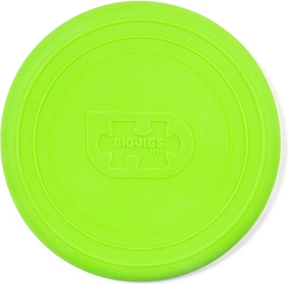 Frisbee Bigjigs Toys verde pentru distracție în aer liber
