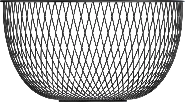 Coș din sârmă pentru fructe, negru, 24,1 × 12 cm