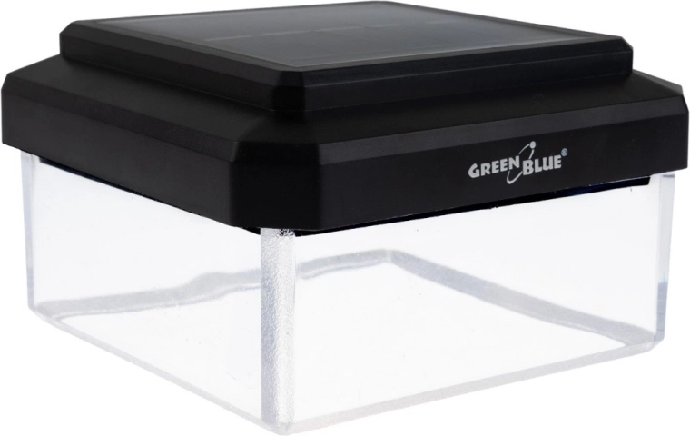 Căpăcel LED solar pentru stâlp 80 × 80 mm, alb cald 3200 K – GreenBlue