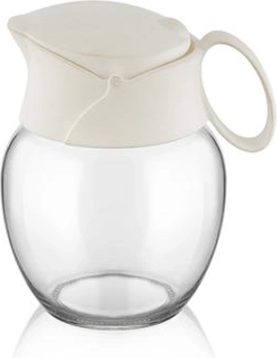 Cănă de frișcă din sticlă 210 ml în culoarea fildeșului