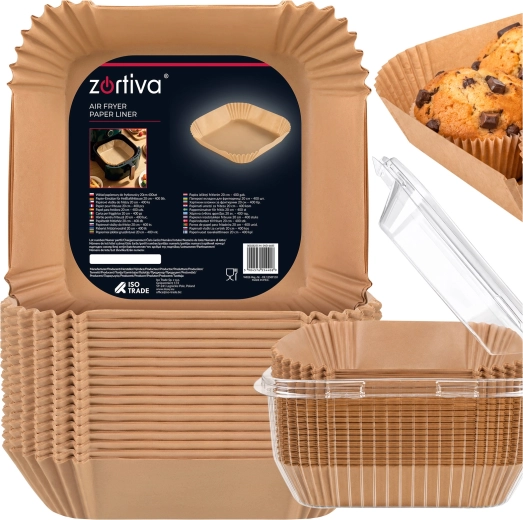 Inserții de hârtie de unică folosință pentru friteuza cu aer cald Zortiva 20 x 20 cm (400 buc.)
