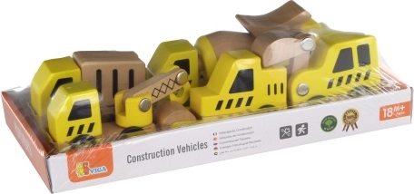 Mașini de construcții din lemn – set de 6 bucăți