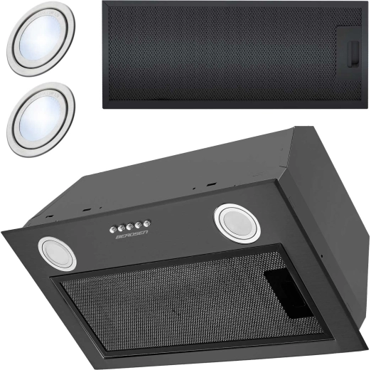 Hota încorporabilă sub dulap 52 cm neagră Berdsen