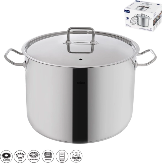 Oală din inox pentru sterilizare Stock 17 l cu capac