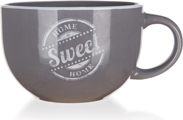 Cană jumbo din ceramică Sweet Home 730 ml, gri