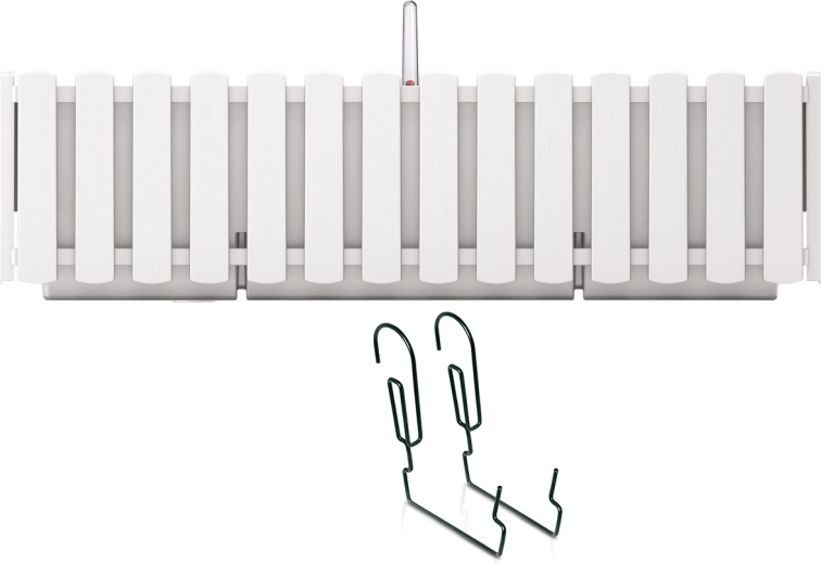 Jardinieră de balcon cu autoirigare și suport metalic 58 cm – albă
