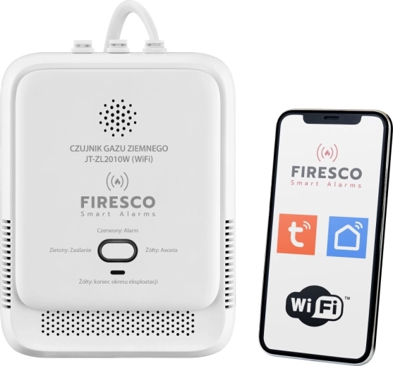 Firesco detector WiFi pentru gaz natural (metan CH4) Tuya/Smart Life