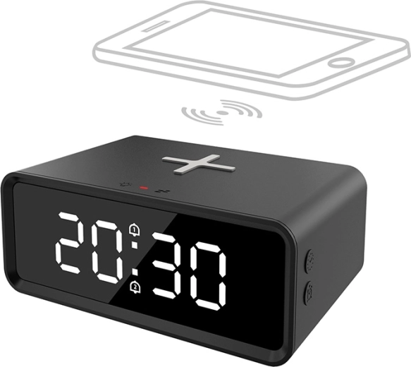 Ceas deșteptător digital Solight cu încărcare wireless Qi