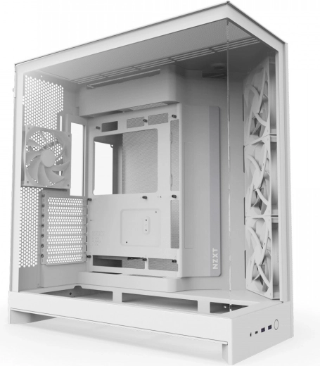 NZXT H9 Flow carcasă albă mid-tower cu sticlă panoramică