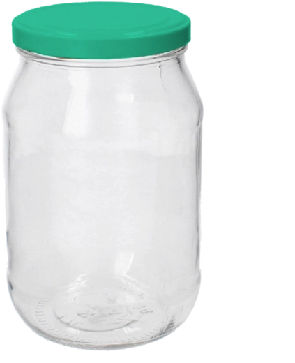 Recipient din sticlă 1700 ml cu gură largă și capac 100 mm