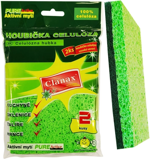 Bureți de curățare din celuloză 11 × 7 × 1,2 cm, 2 buc.