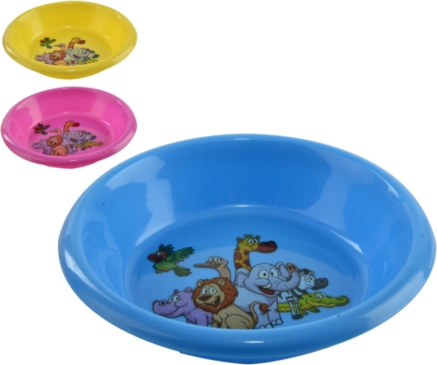 Bol din plastic pentru copii UH cu decor, rotund 15 cm (mix)