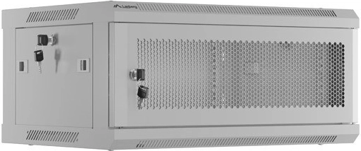 dulap rack de perete 19" 4U 600 × 450 cu uși perforate, gri