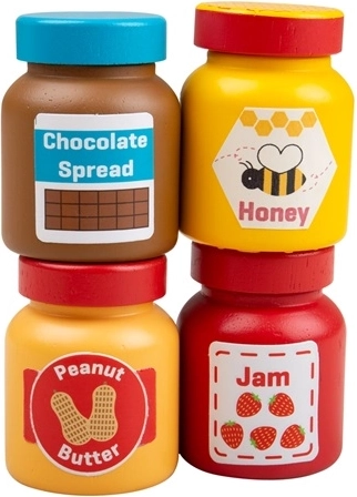 Set din lemn cu creme tartinabile pentru gustare