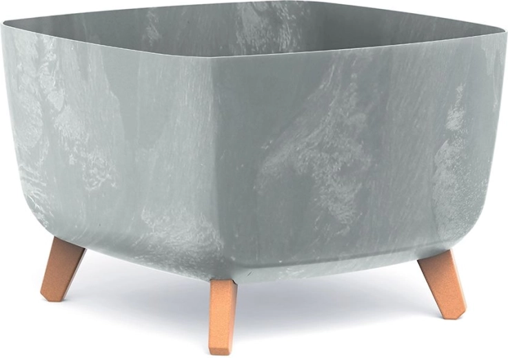Ghiveci Gracia Square cu efect de beton 39 × 39 × 27 cm, gri