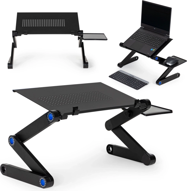 Stand pliabil ajustabil din aluminiu pentru laptop cu suport pentru mouse